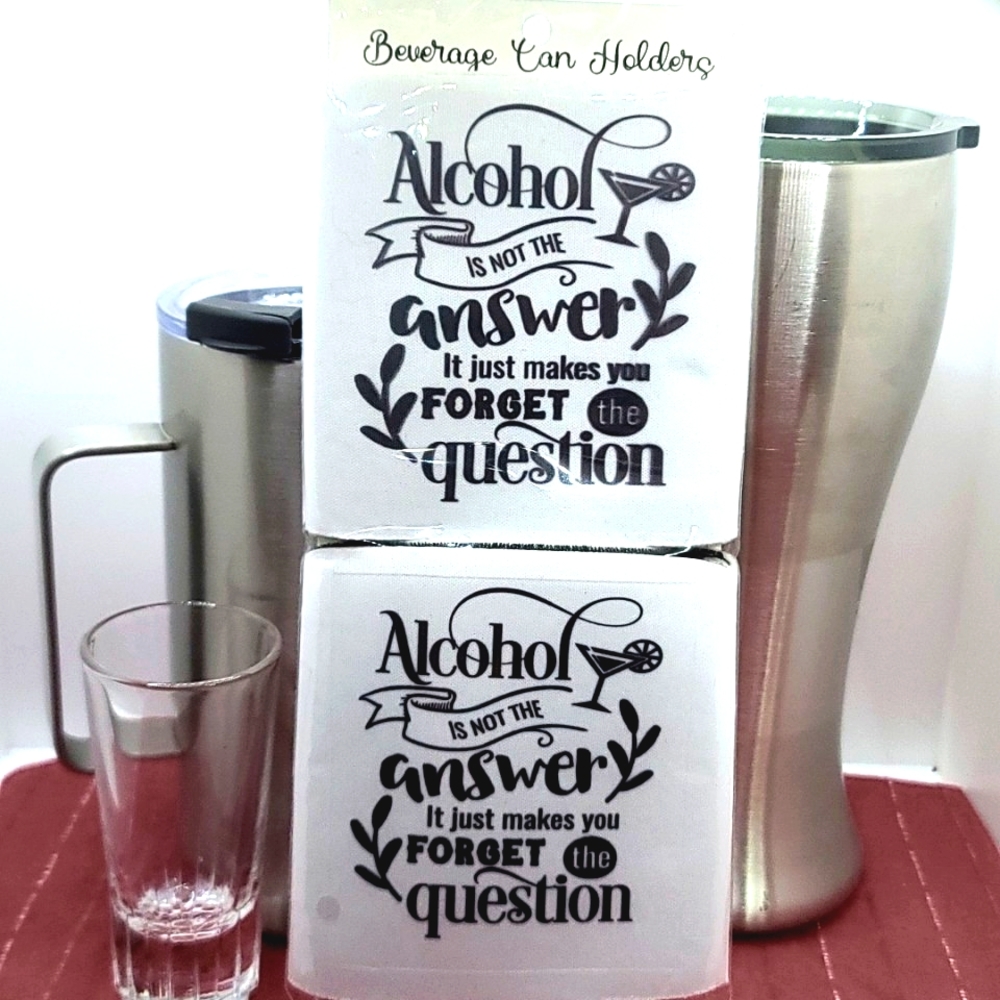 Beverage holder set of 2 for can water bottle - funny comical 😄 designs
